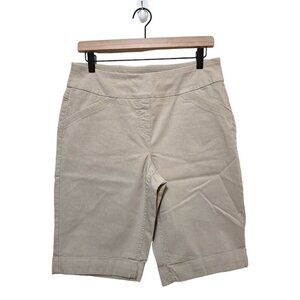 Westbound Petites Tan Stretch Rayon Blend Bermuda Shorts Sz 14P
